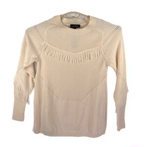 Lane Bryant cream fringed sweater size 14/16 NWT